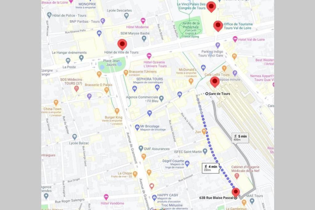 Appartement Rousseau - Centre Ville 5 Minutes Gare Tours Luaran gambar